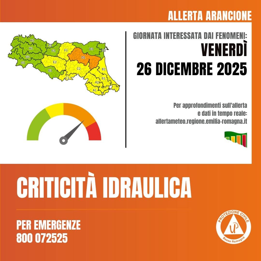 26 DICEMBRE – Allerta Arancione ad Alfonsine