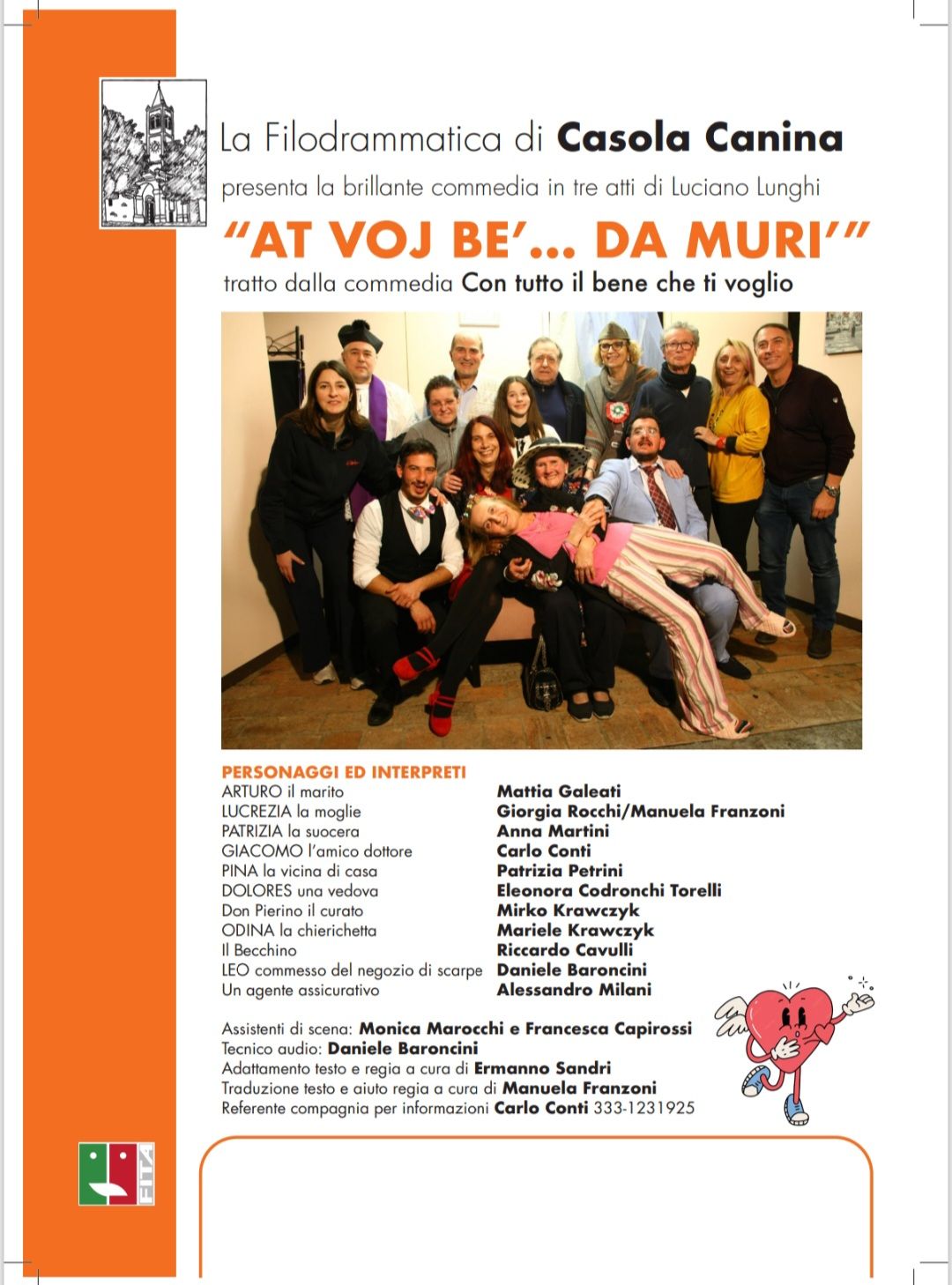 14 MARZO 2026 – Al Teatro Vincenzo Monti la Commedia dialettale    “At voj ben… da muri”