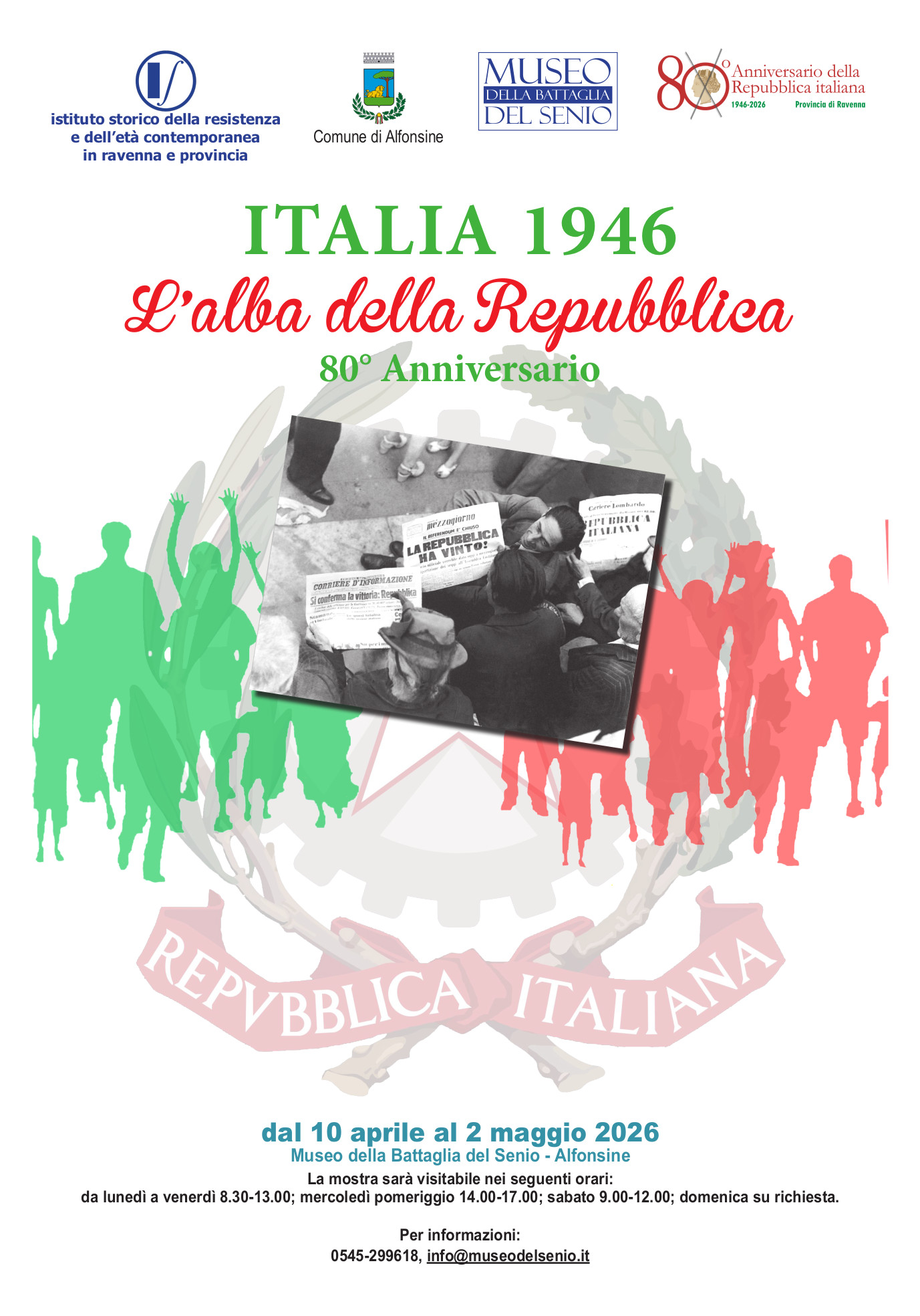15 APRILE 2026 – MOSTRA – Contina la Mostra “ALBA DELLA REPUBBLICA” al Museo della Battaglia del Senio