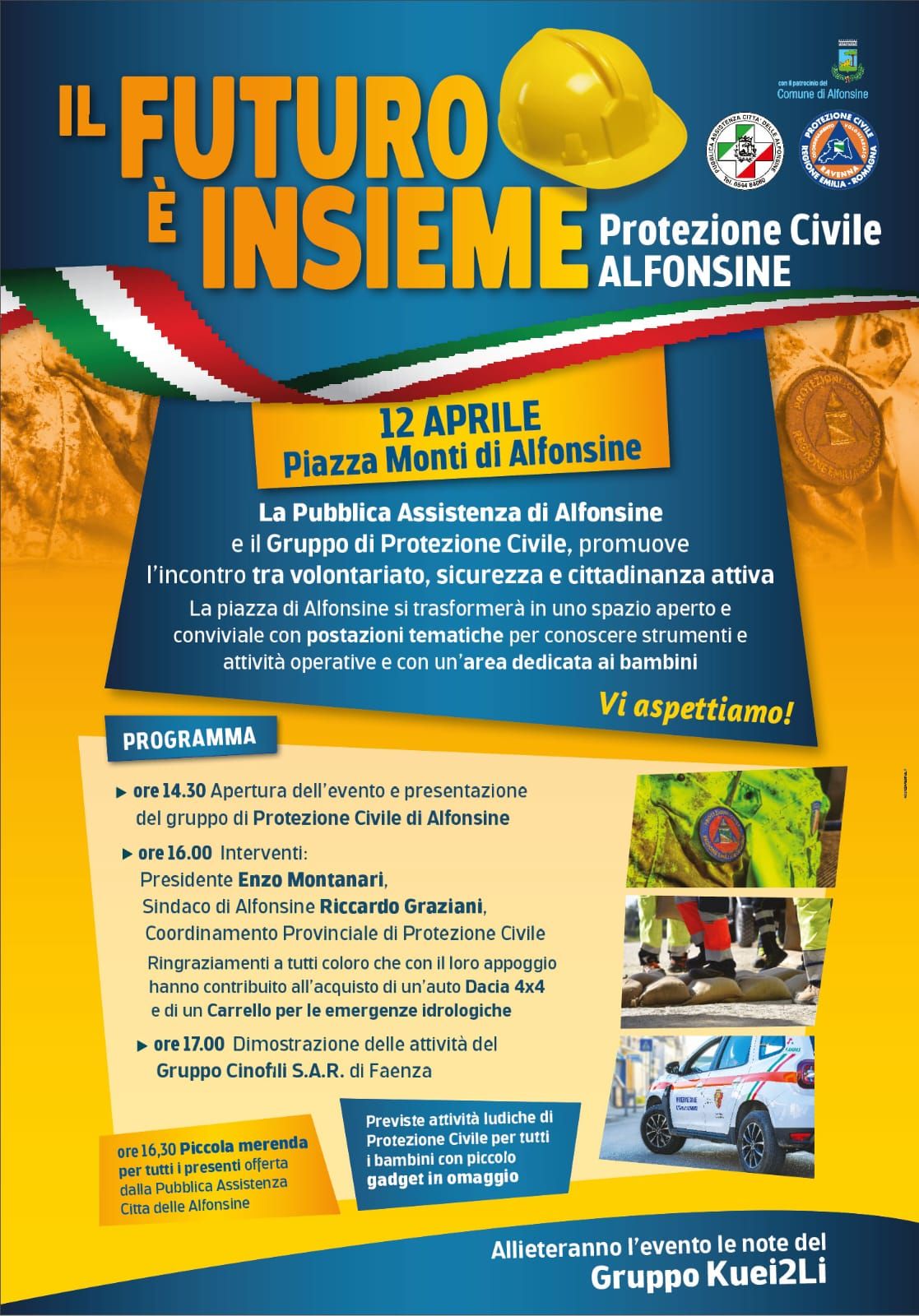 12 APRILE 2026 . EVENTO – Incontro “IL FUTURO E’ INSIEME” con la Pubblica Assistenza di Alfonsine con i suoi Volontari di Protezione Civile