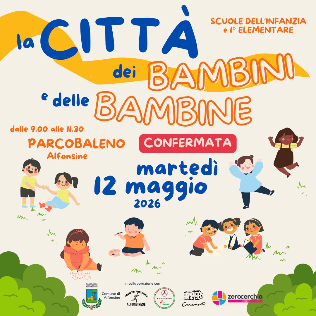 12 maggio 2026 – EVENTO – Al Parcobaleno LA CITTA’ DEI BAMBINI